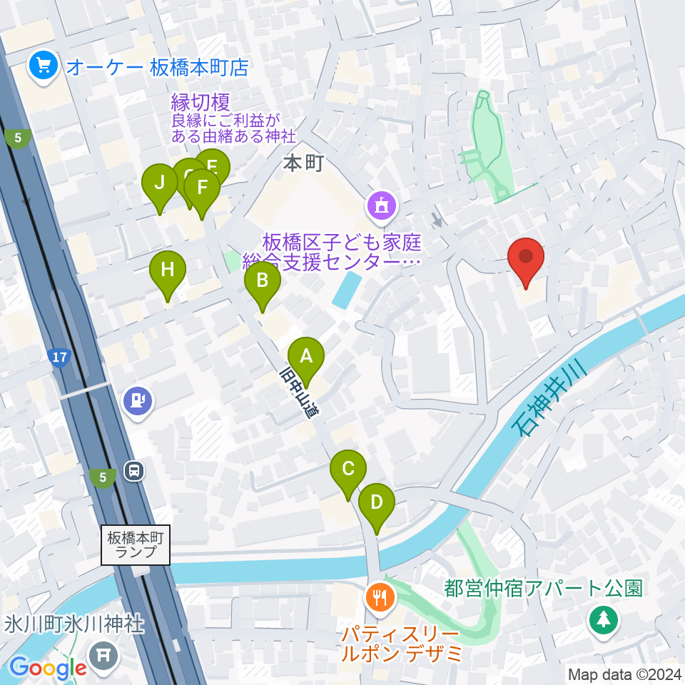 リボーンウッドスタジオ周辺のファミレス・ファーストフード一覧地図