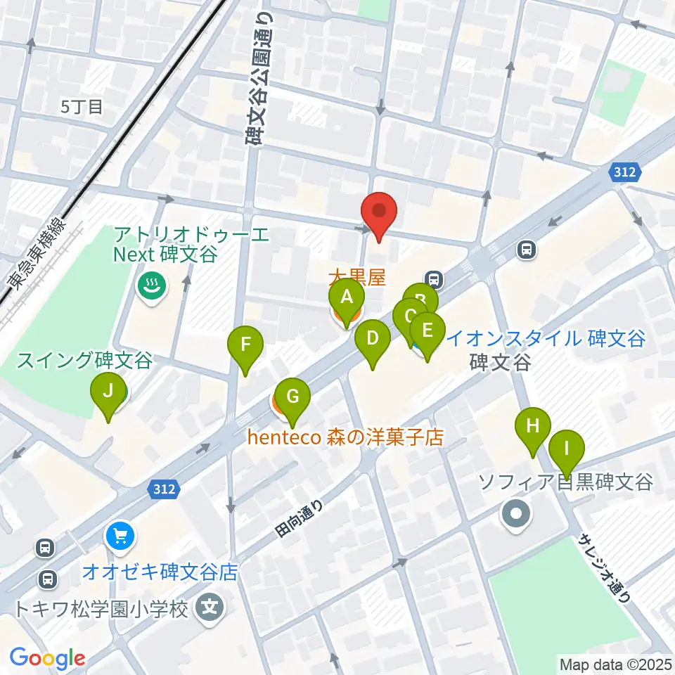 碑文谷APIA40周辺のファミレス・ファーストフード一覧地図