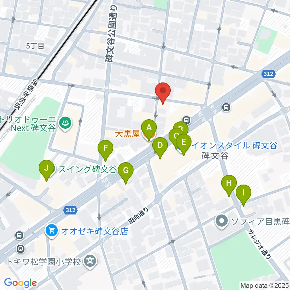 碑文谷APIA40周辺のファミレス・ファーストフード一覧地図