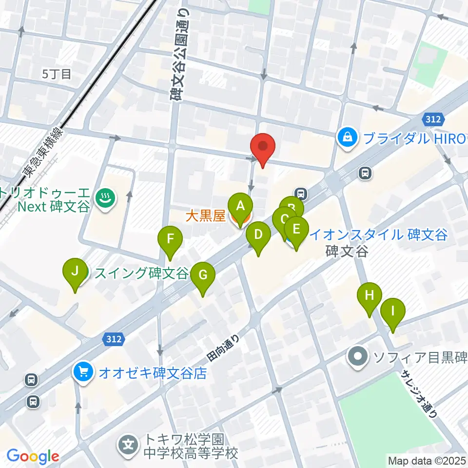 碑文谷APIA40周辺のファミレス・ファーストフード一覧地図
