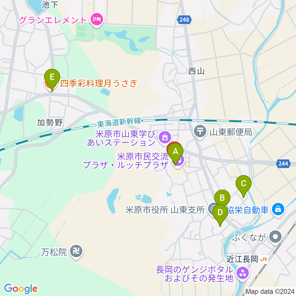 ルッチプラザ ベルホール310周辺のファミレス・ファーストフード一覧地図