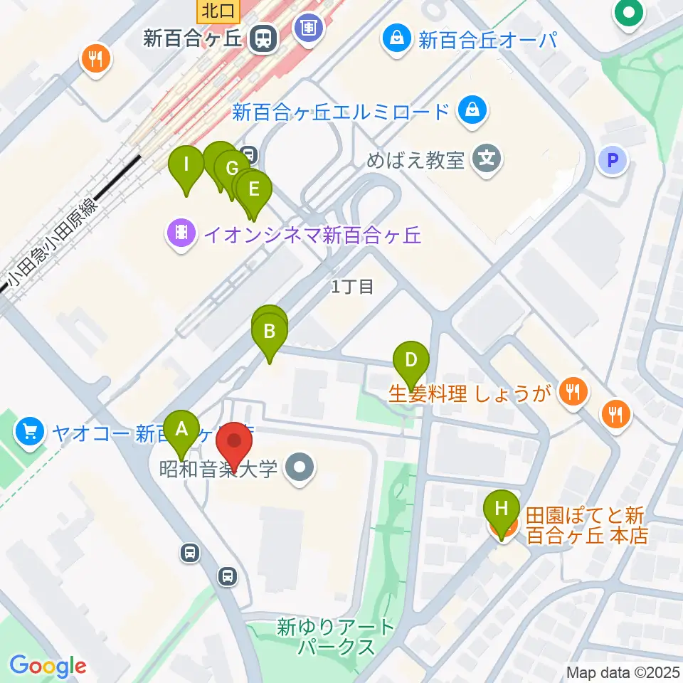 テアトロ・ジーリオ・ショウワ周辺のファミレス・ファーストフード一覧地図