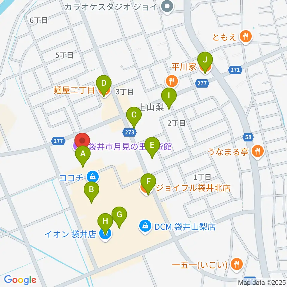 袋井市月見の里学遊館 うさぎホール周辺のファミレス・ファーストフード一覧地図