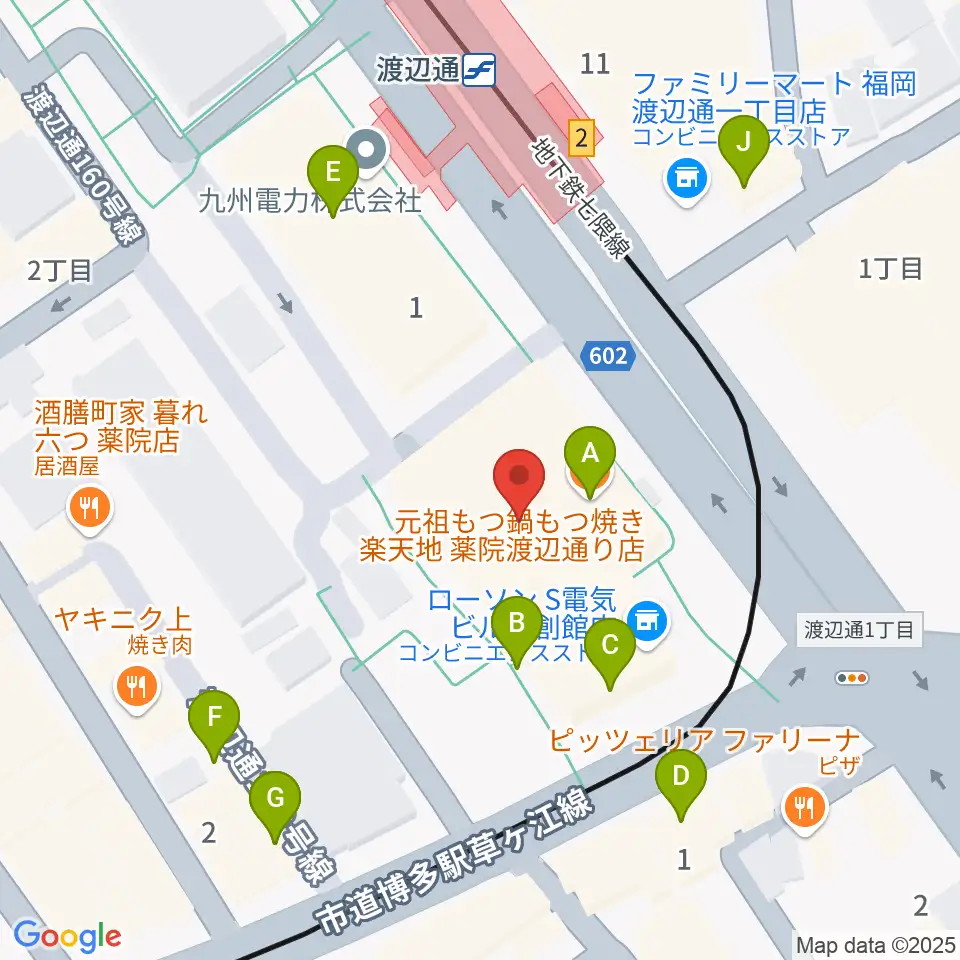電気ビルみらいホール周辺のファミレス・ファーストフード一覧地図