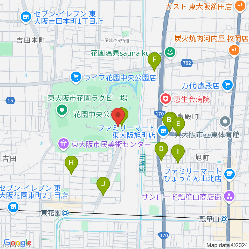 ドリーム21周辺のファミレス・ファーストフード一覧地図