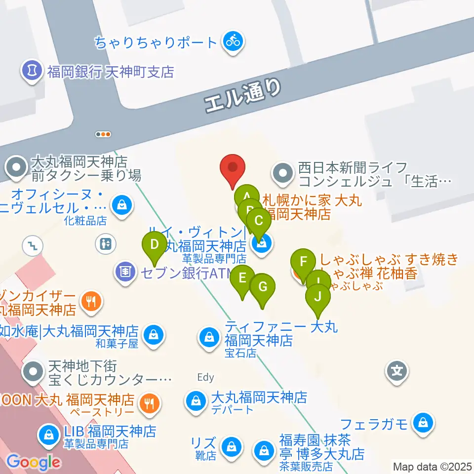 TKPエルガーラホール周辺のファミレス・ファーストフード一覧地図
