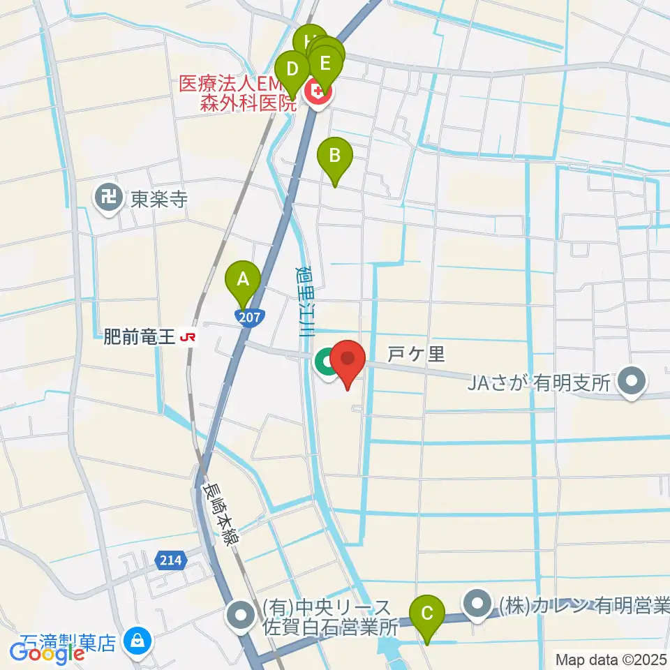 有明スカイパーク ふれあい郷周辺のファミレス・ファーストフード一覧地図