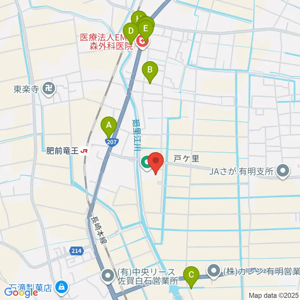 有明スカイパーク ふれあい郷周辺のファミレス・ファーストフード一覧地図