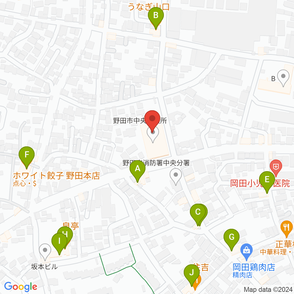 欅のホール周辺のファミレス・ファーストフード一覧地図