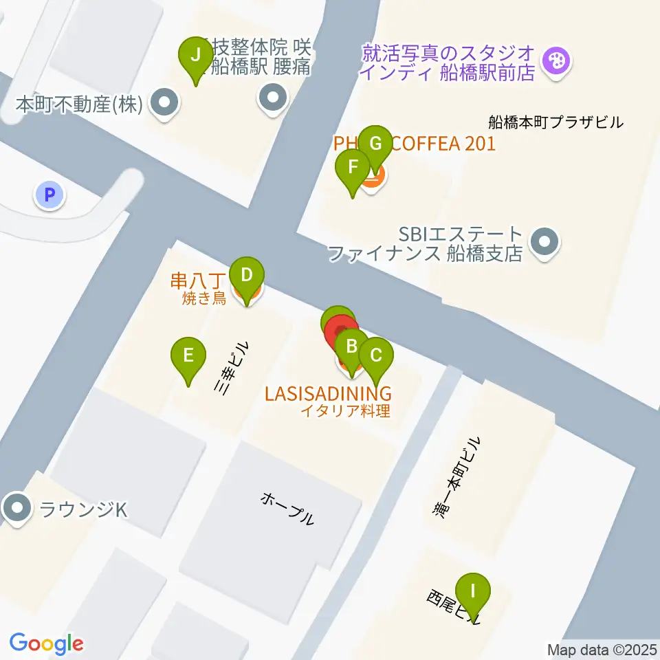 スカイワードミュージックスクール周辺のファミレス・ファーストフード一覧地図
