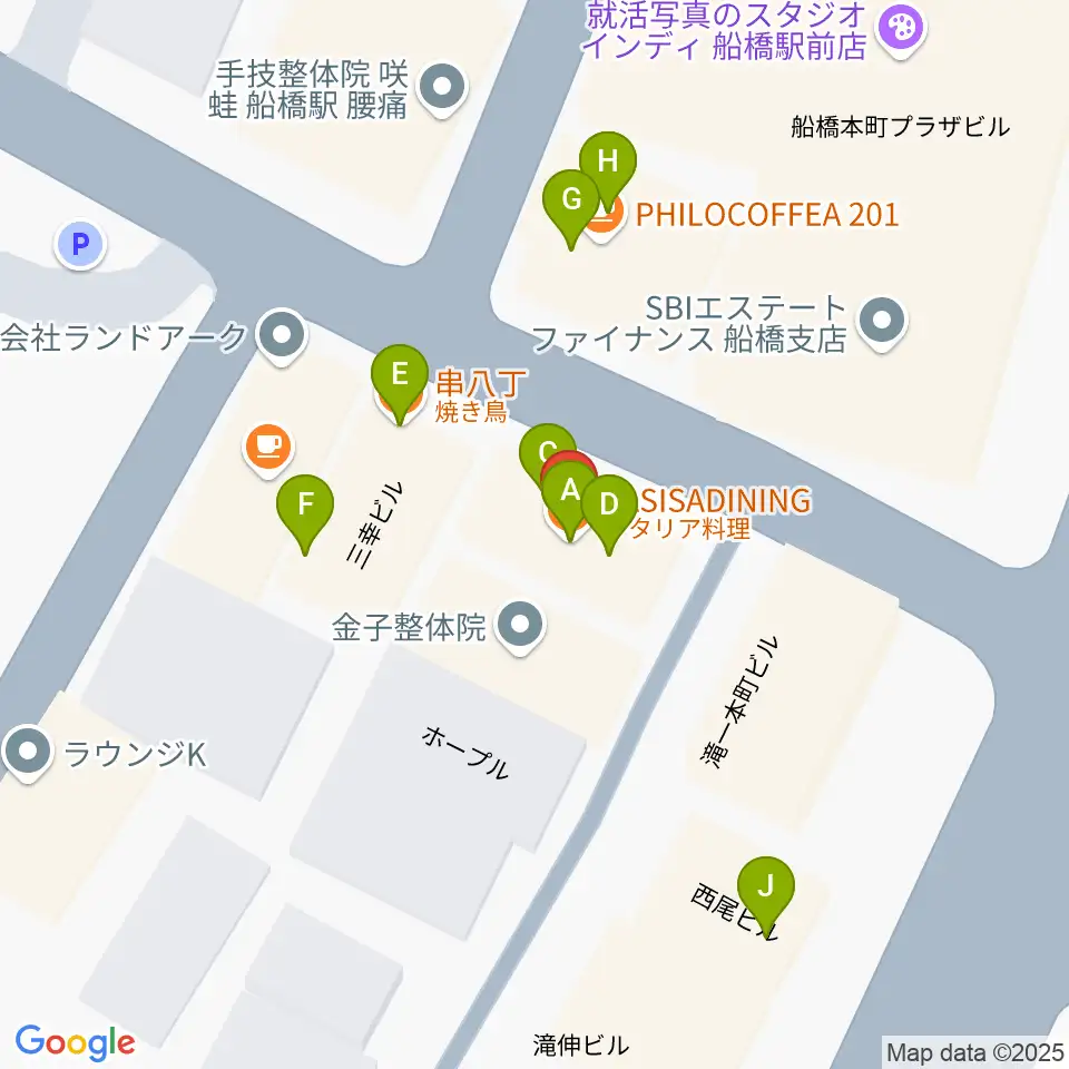 スカイワードミュージックスクール周辺のファミレス・ファーストフード一覧地図