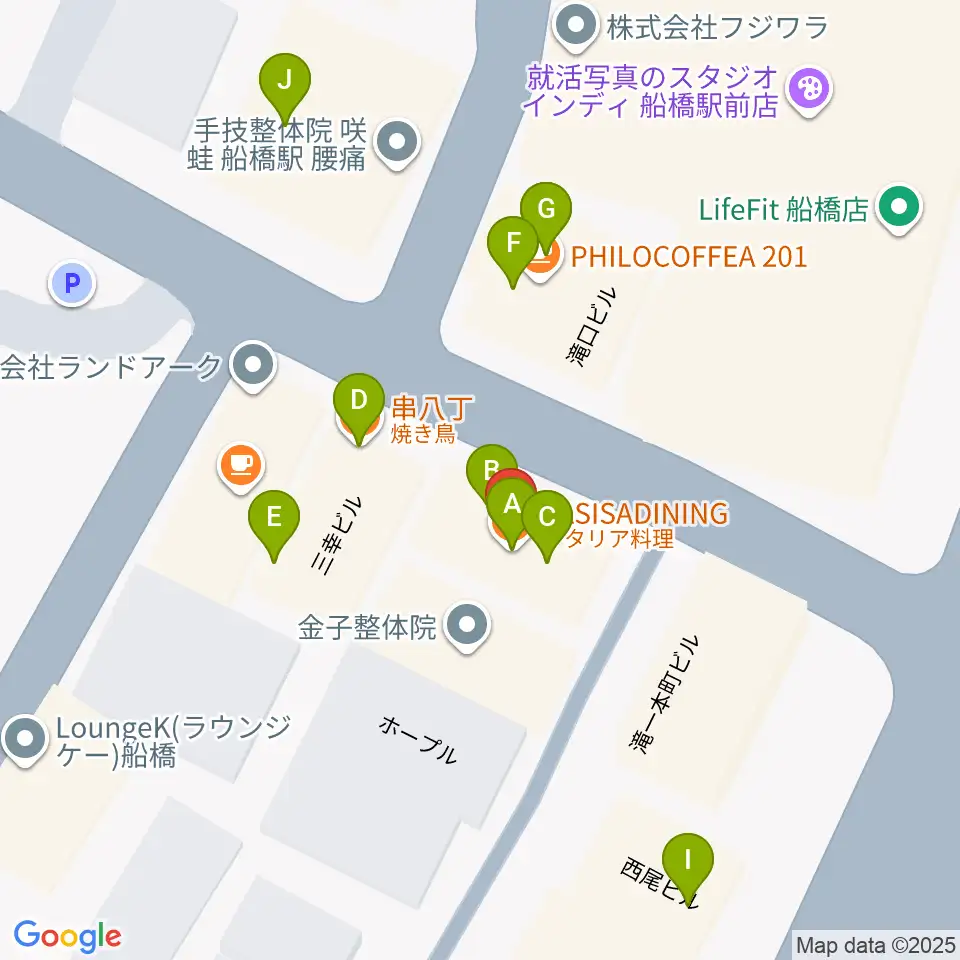スカイワードミュージックスクール周辺のファミレス・ファーストフード一覧地図