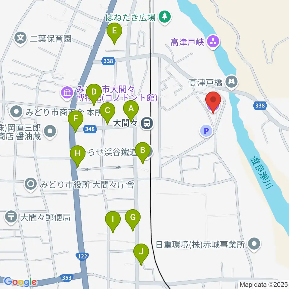 ながめ余興場周辺のファミレス・ファーストフード一覧地図