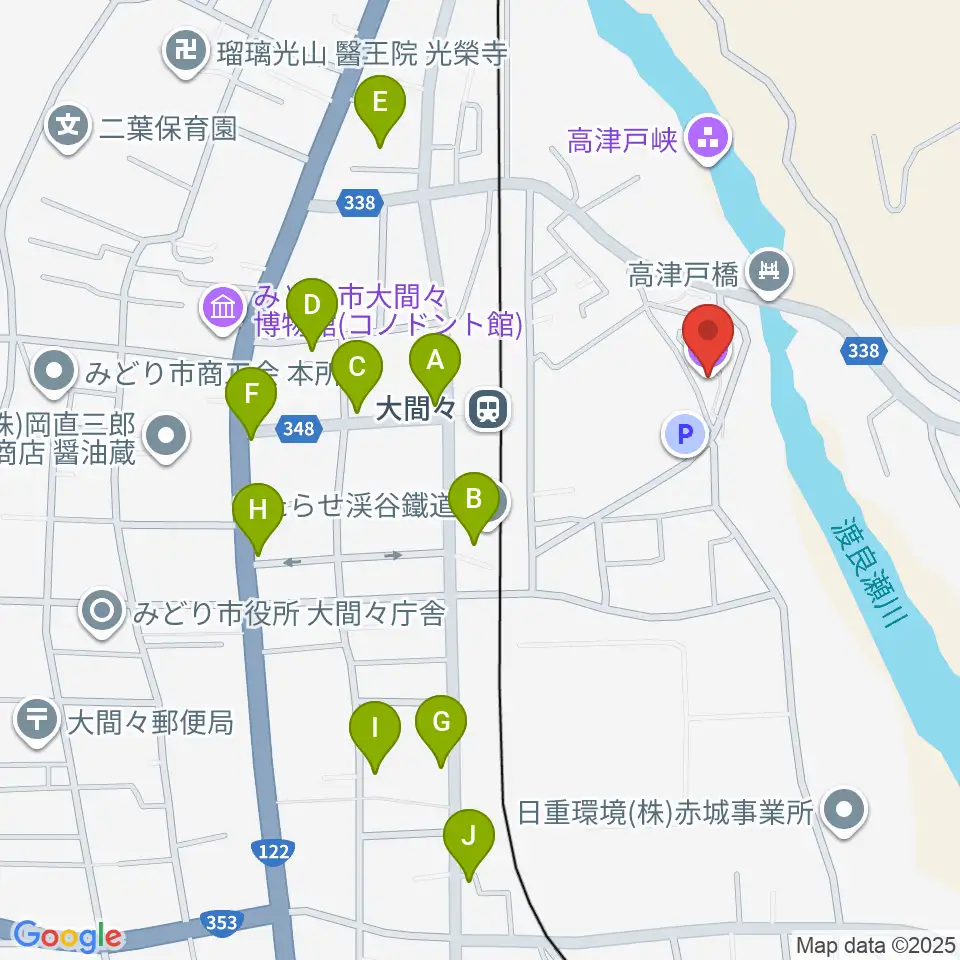 ながめ余興場周辺のファミレス・ファーストフード一覧地図