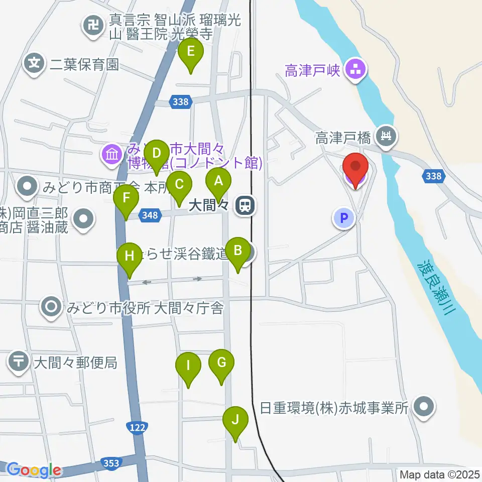 ながめ余興場周辺のファミレス・ファーストフード一覧地図