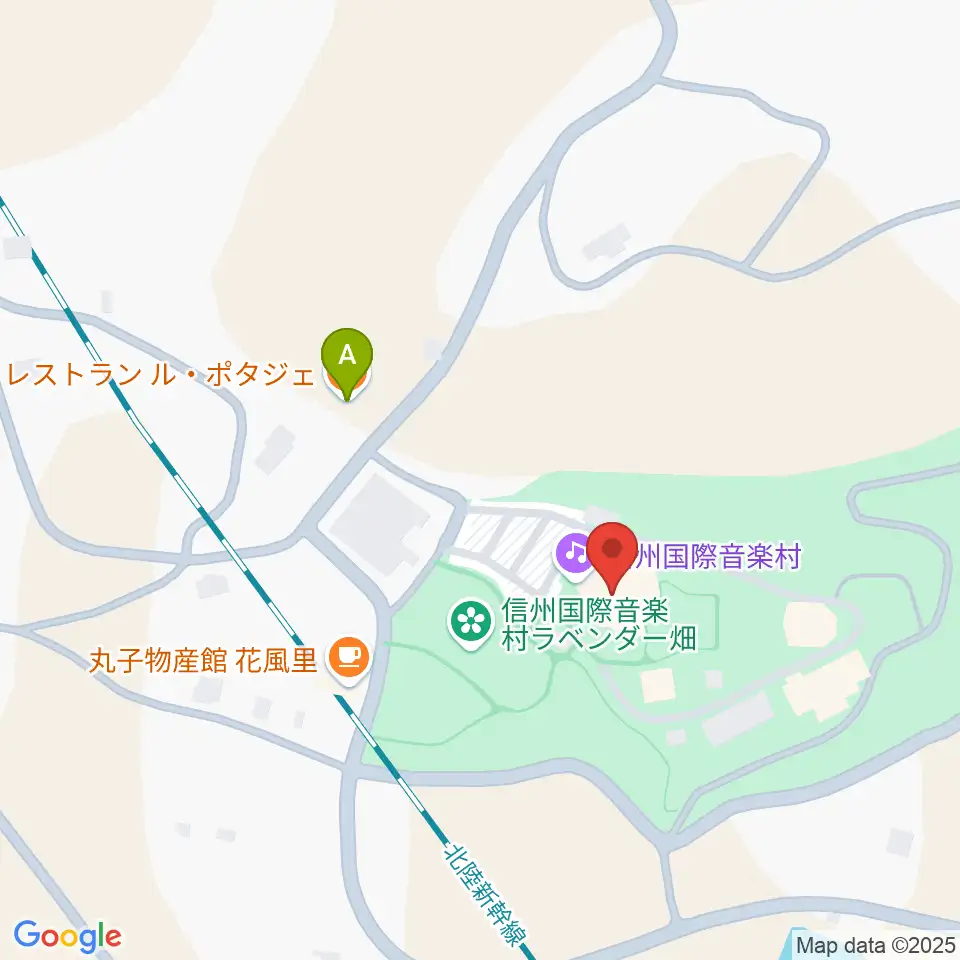 信州国際音楽村 ホールこだま周辺のファミレス・ファーストフード一覧地図