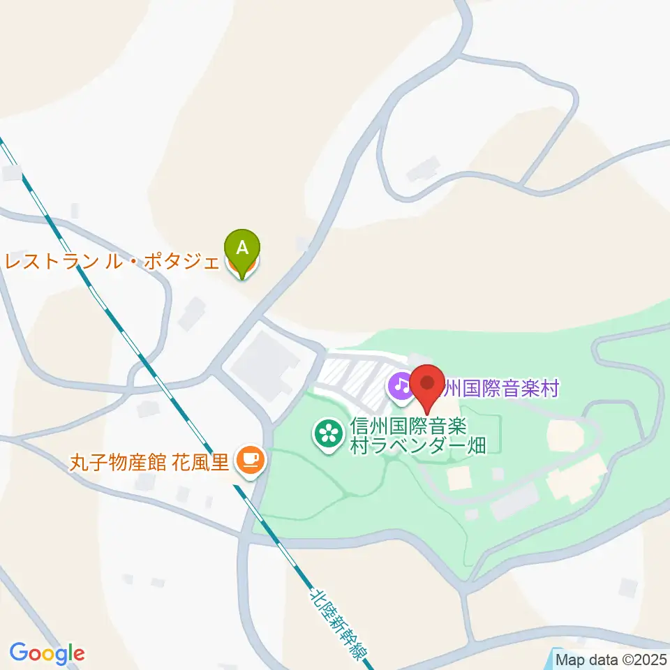 信州国際音楽村 ホールこだま周辺のファミレス・ファーストフード一覧地図