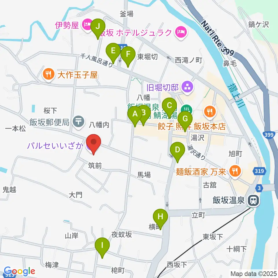 パルセいいざか周辺のファミレス・ファーストフード一覧地図