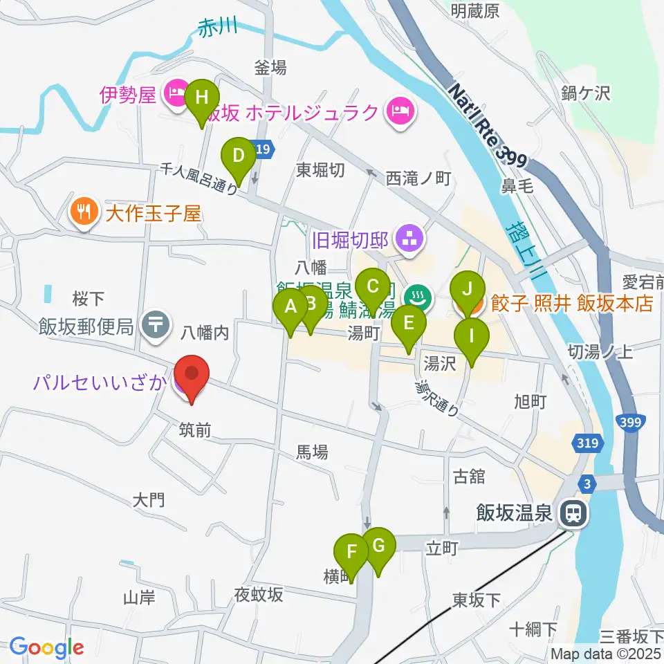 パルセいいざか周辺のファミレス・ファーストフード一覧地図