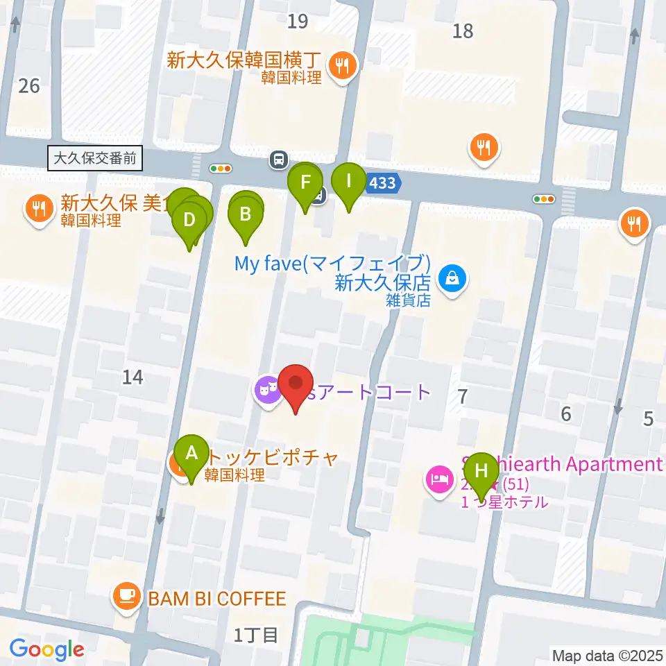 R'sアートコート周辺のファミレス・ファーストフード一覧地図