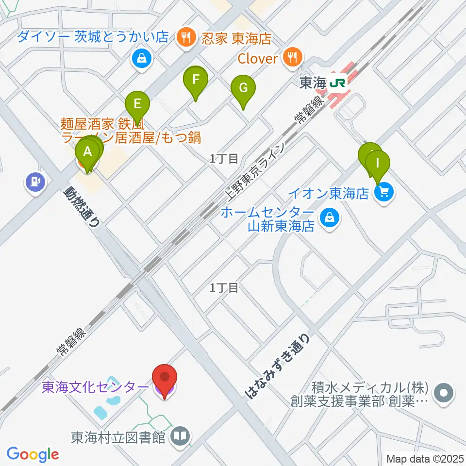 東海文化センター周辺のファミレス・ファーストフード一覧地図