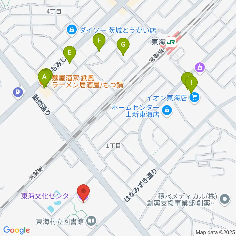 東海文化センター周辺のファミレス・ファーストフード一覧地図