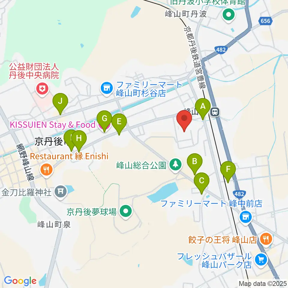京都府丹後文化会館周辺のファミレス・ファーストフード一覧地図