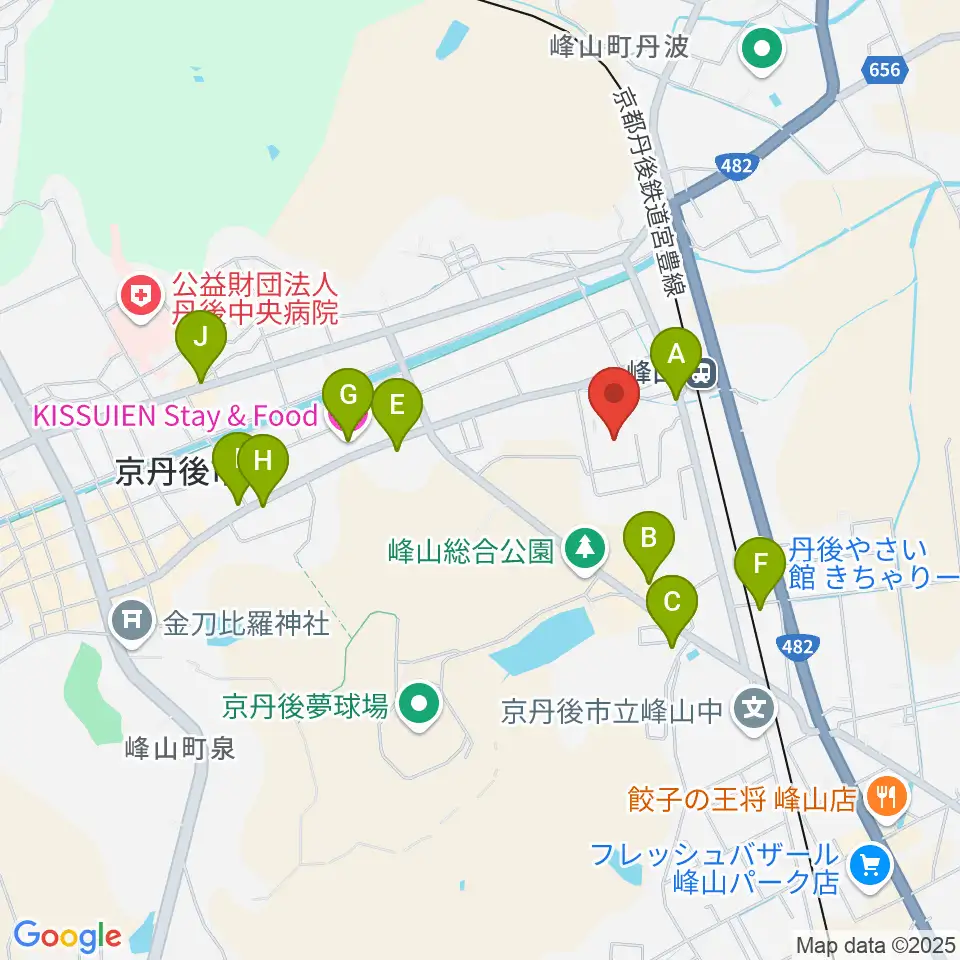 京都府丹後文化会館周辺のファミレス・ファーストフード一覧地図