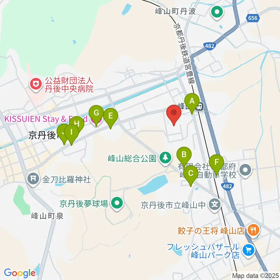 京都府丹後文化会館周辺のファミレス・ファーストフード一覧地図