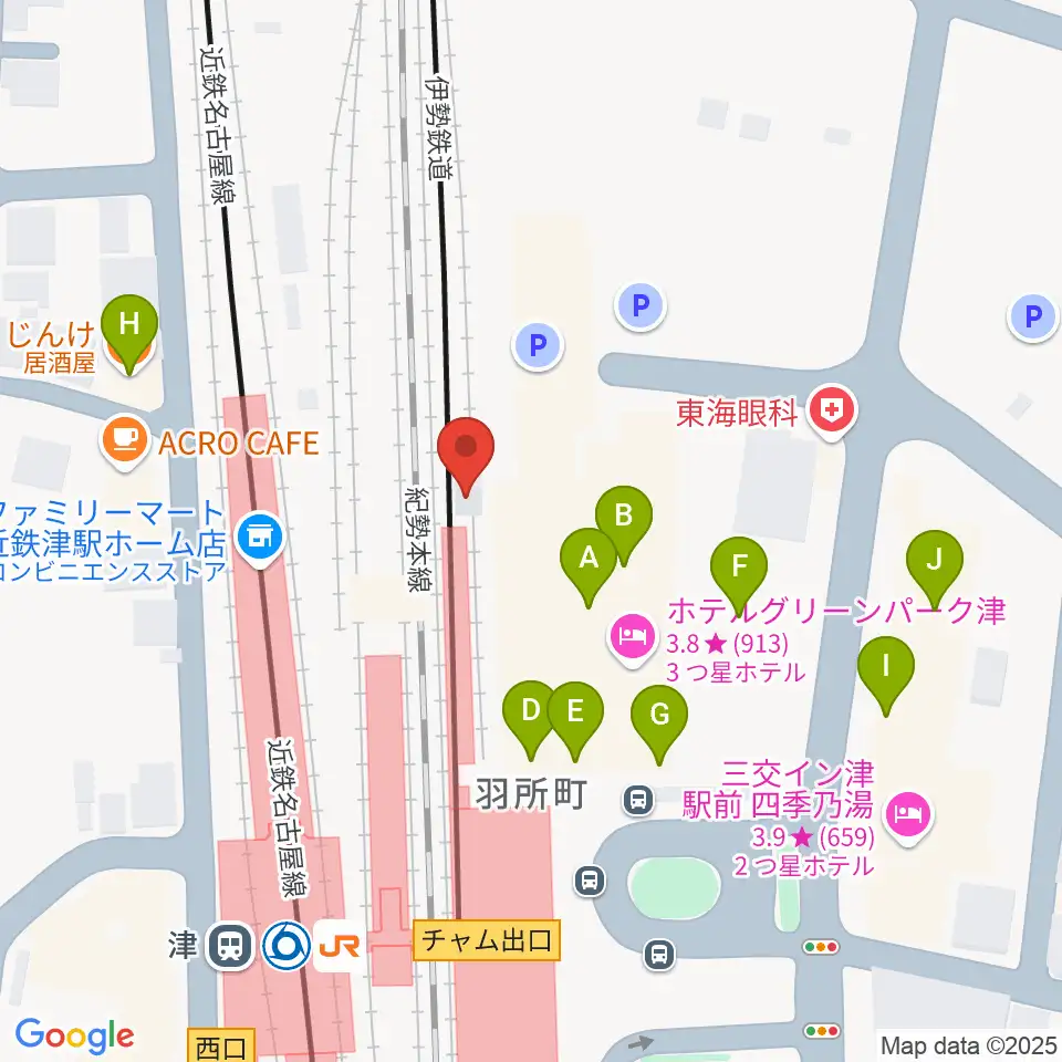 アストプラザ周辺のファミレス・ファーストフード一覧地図