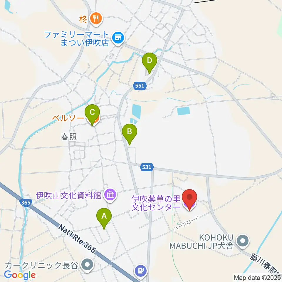 伊吹薬草の里文化センター周辺のファミレス・ファーストフード一覧地図