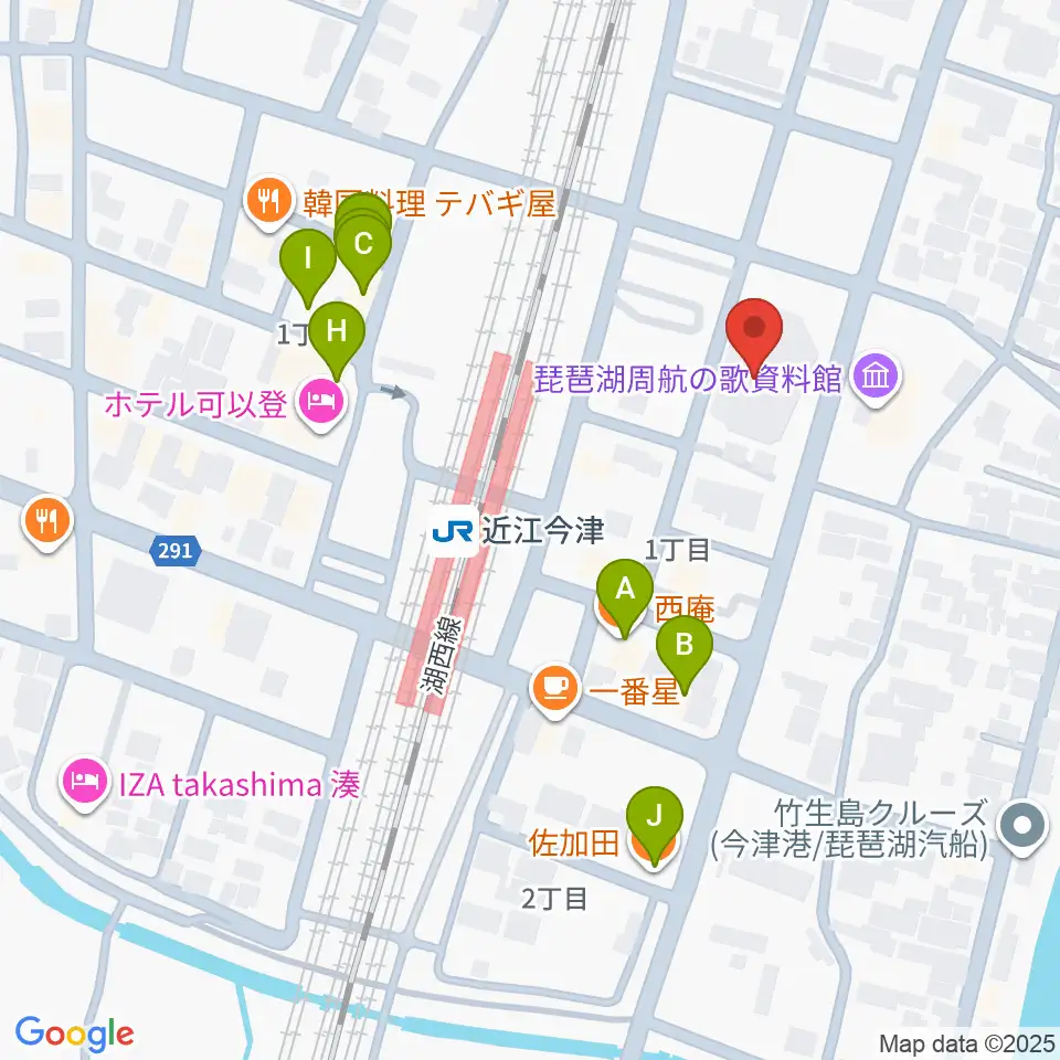 高島市民会館周辺のファミレス・ファーストフード一覧地図