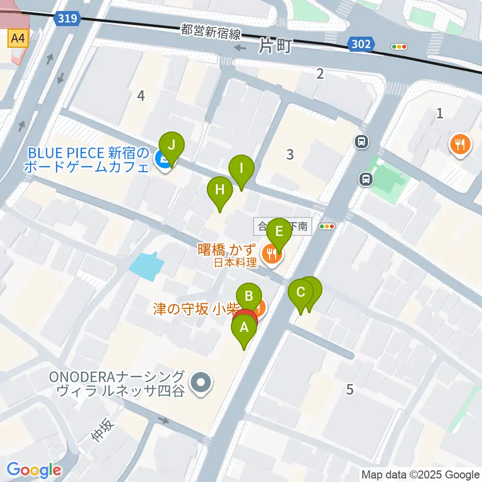 四谷サロンガイヤール周辺のファミレス・ファーストフード一覧地図