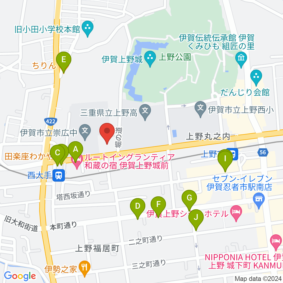 旧崇廣堂周辺のファミレス・ファーストフード一覧地図