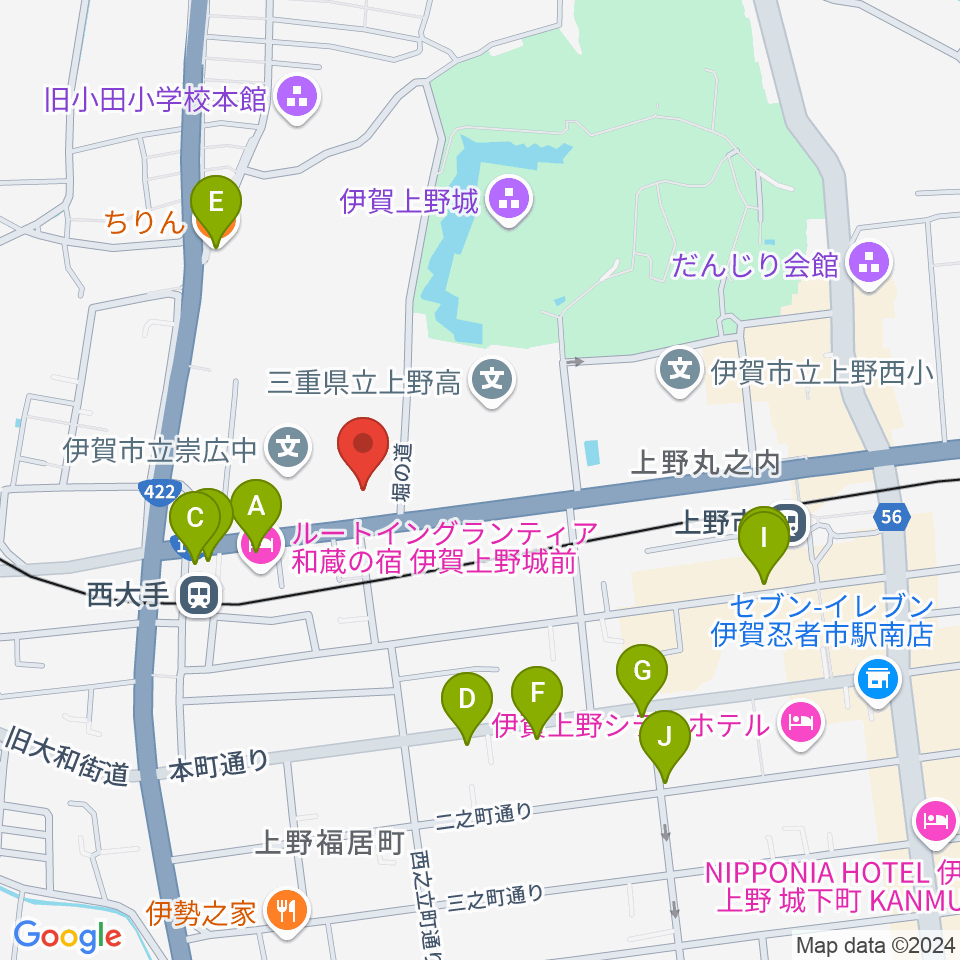 旧崇廣堂周辺のファミレス・ファーストフード一覧地図