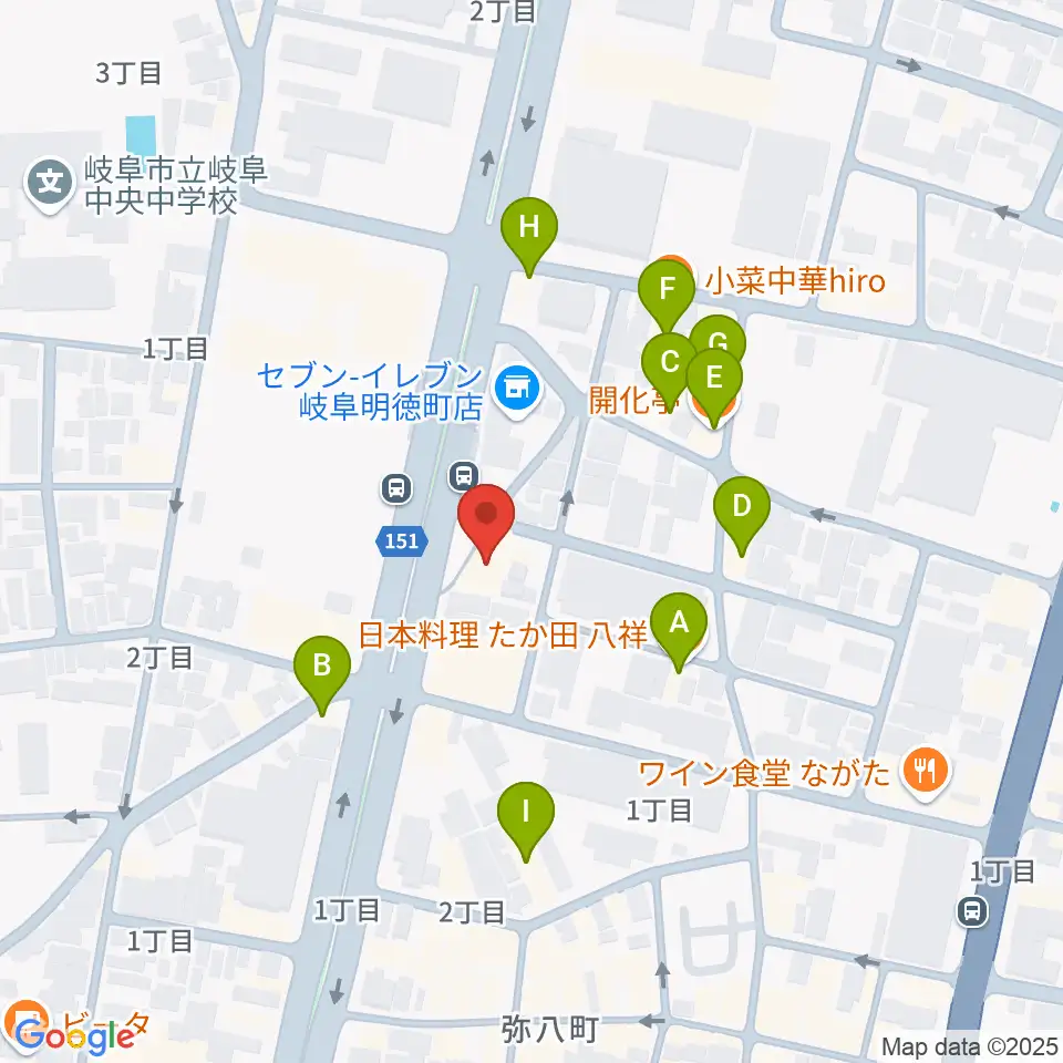 ドリームシアター岐阜周辺のファミレス・ファーストフード一覧地図