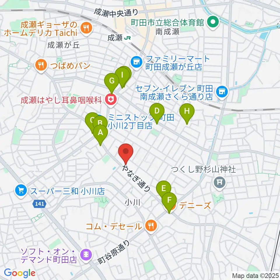 ダッチママスタジオ周辺のファミレス・ファーストフード一覧地図