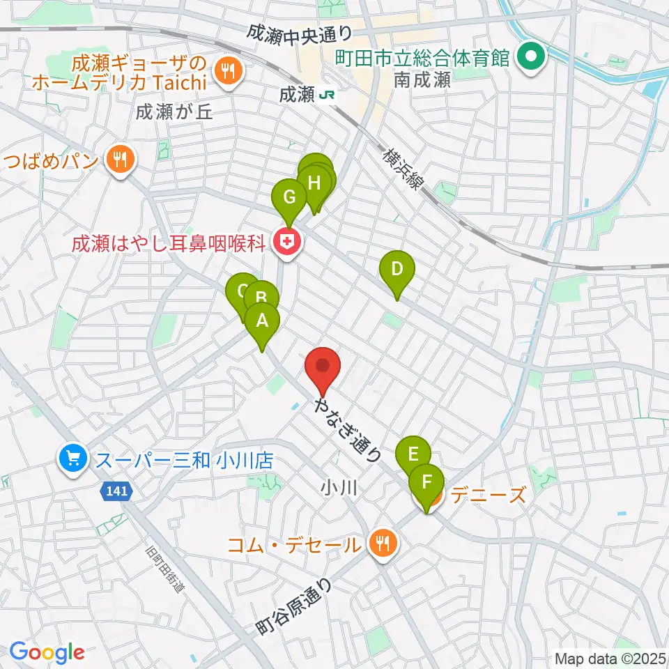 ダッチママスタジオ周辺のファミレス・ファーストフード一覧地図