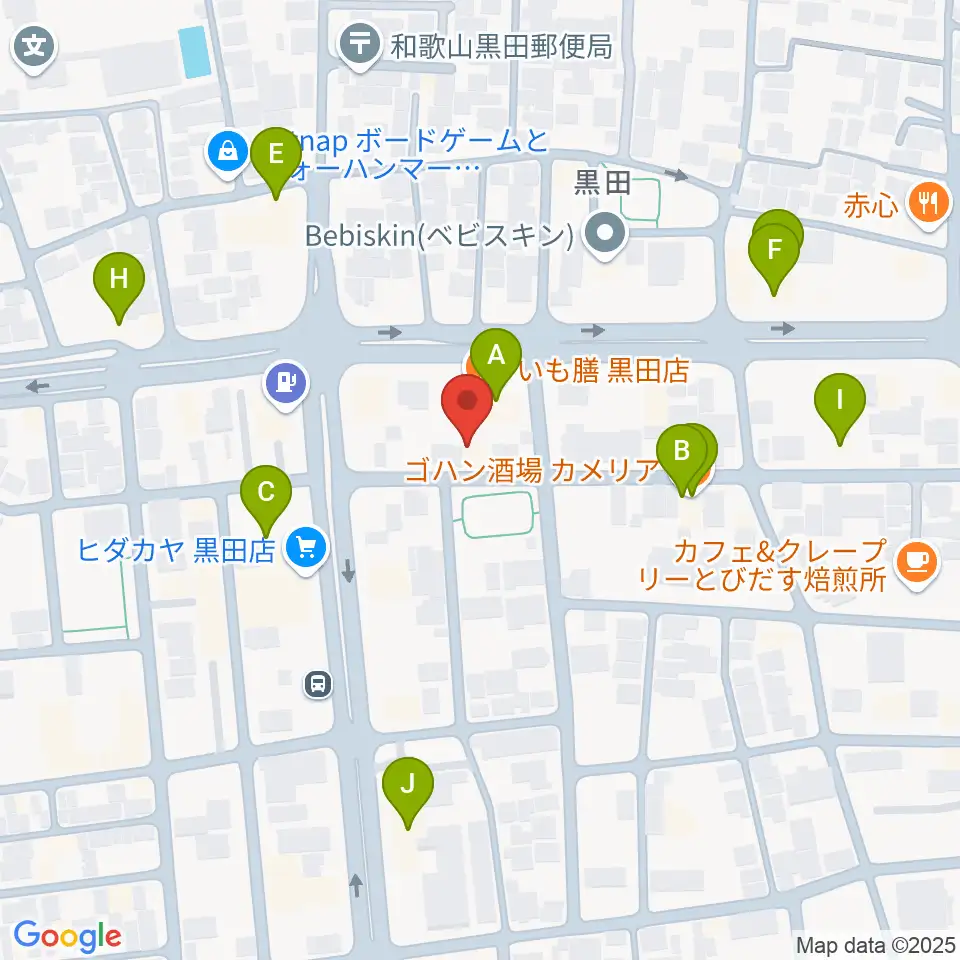 chanabaサクソフォーン教室周辺のファミレス・ファーストフード一覧地図
