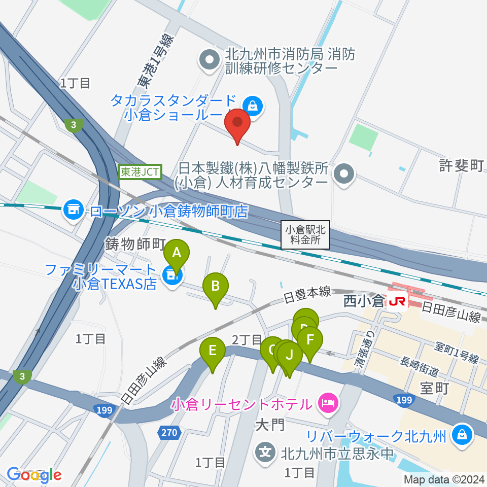 chuya-online.com FUKUOKA周辺のファミレス・ファーストフード一覧地図