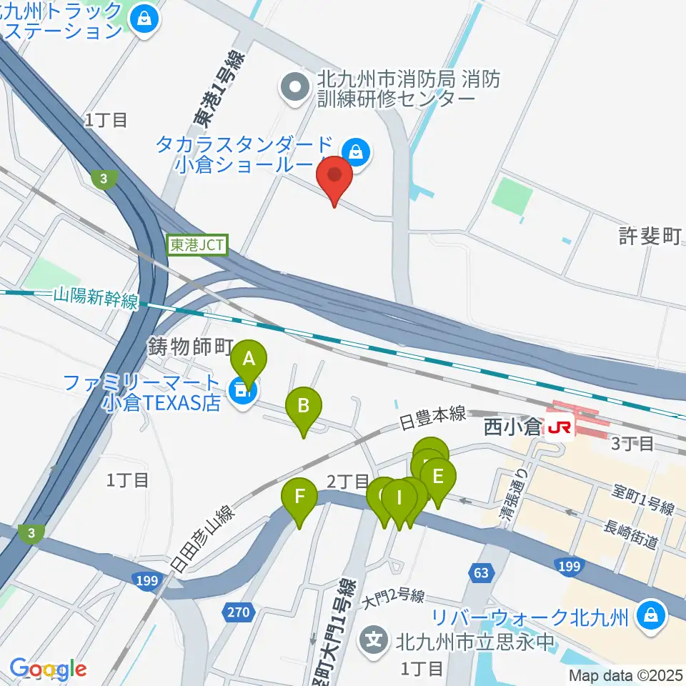 chuya-online.com FUKUOKA周辺のファミレス・ファーストフード一覧地図