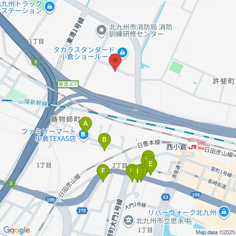 chuya-online.com FUKUOKA周辺のファミレス・ファーストフード一覧地図