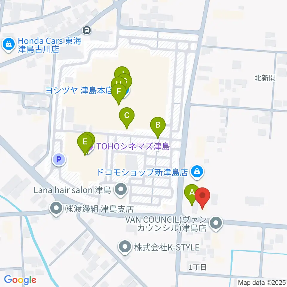 津島グランツ周辺のファミレス・ファーストフード一覧地図