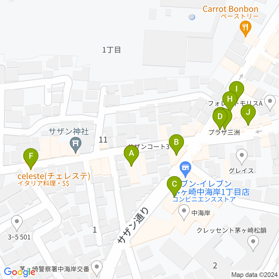 茅ヶ崎MARRY周辺のファミレス・ファーストフード一覧地図