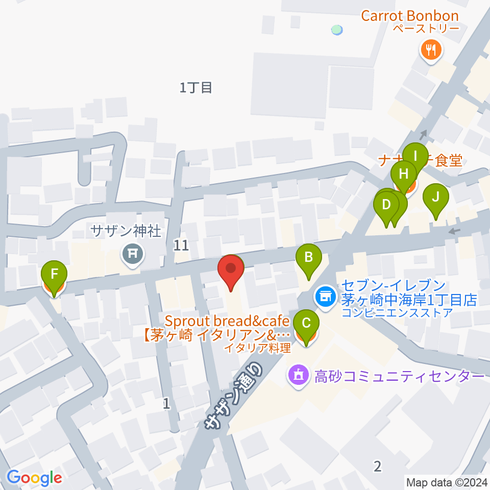 茅ヶ崎MARRY周辺のファミレス・ファーストフード一覧地図