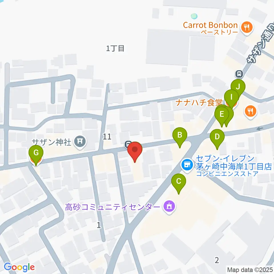 茅ヶ崎MARRY周辺のファミレス・ファーストフード一覧地図