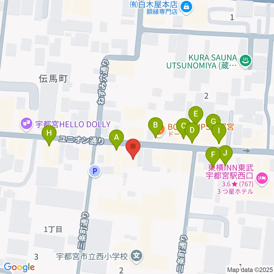 LOVE SOUNDS STUDIO周辺のファミレス・ファーストフード一覧地図