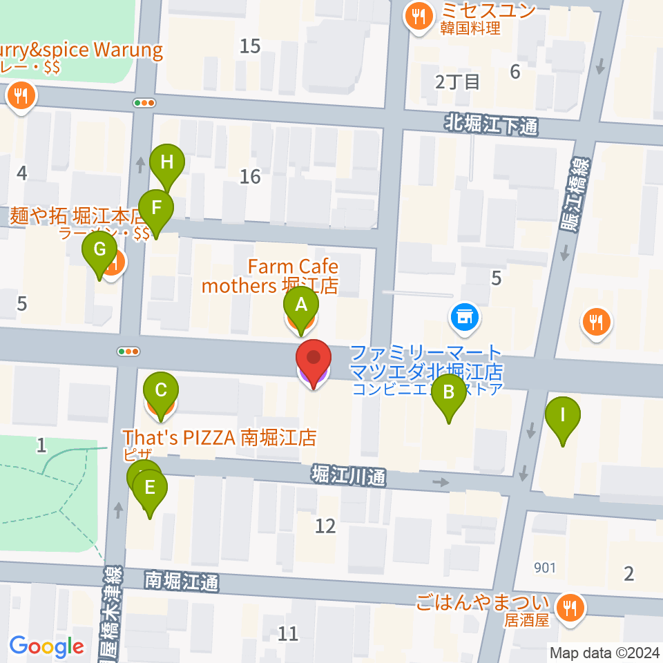 Corner Stone Bar周辺のファミレス・ファーストフード一覧地図