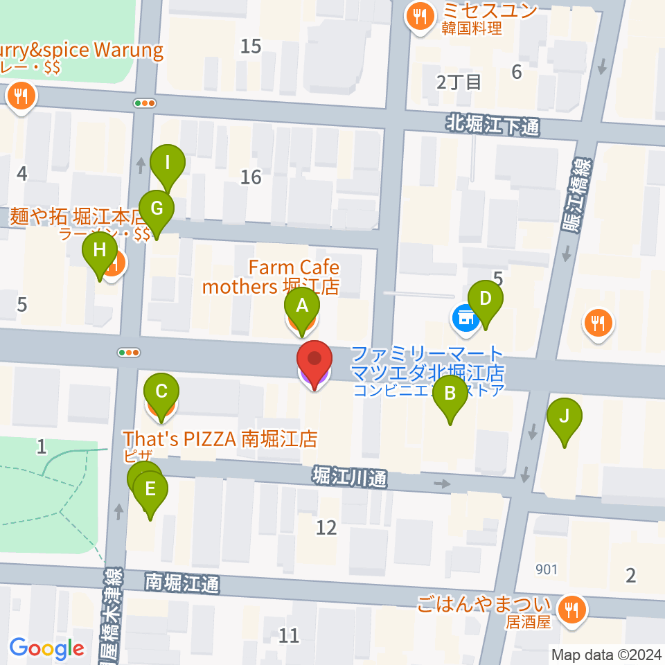 Corner Stone Bar周辺のファミレス・ファーストフード一覧地図