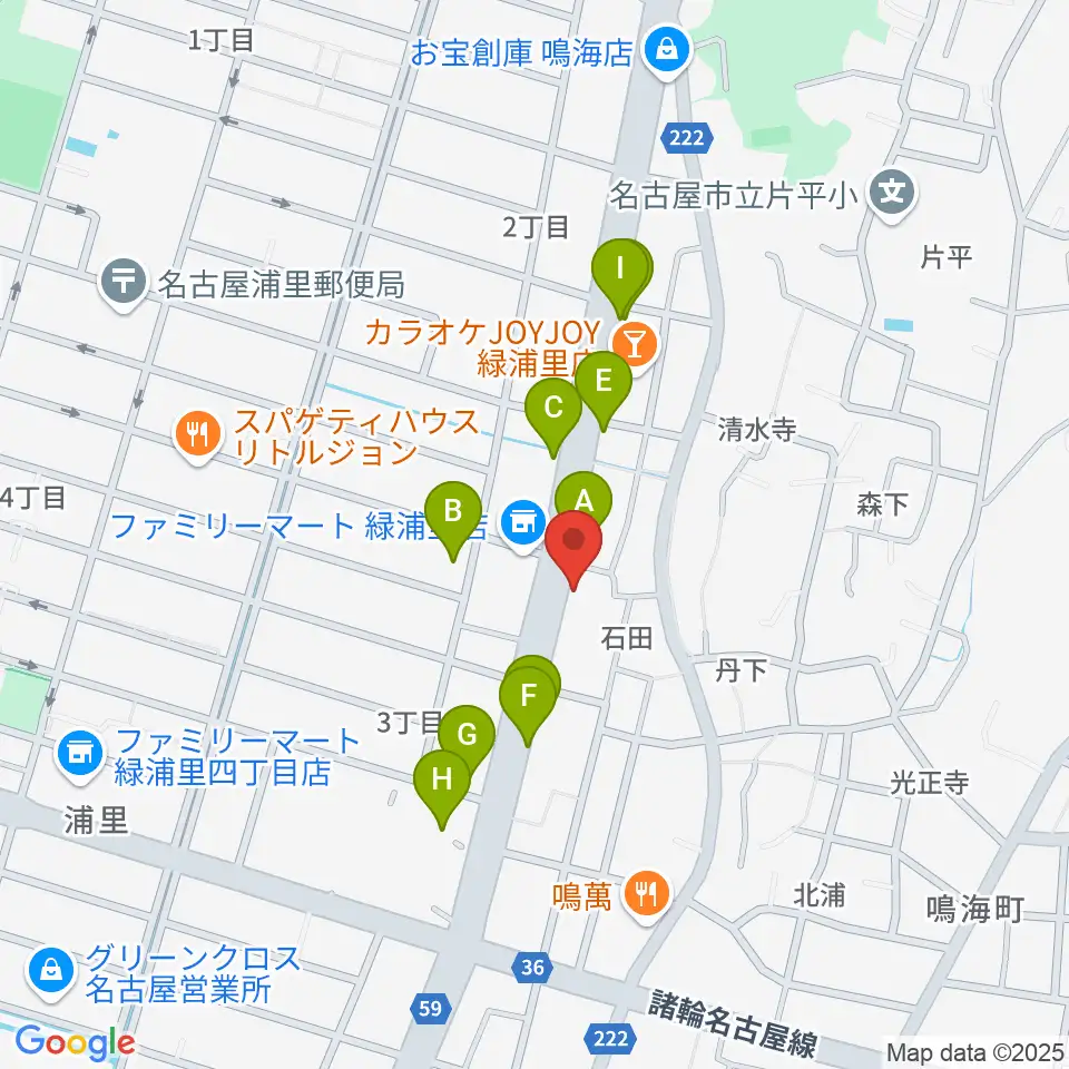 ギャラリーみふね 風の音周辺のファミレス・ファーストフード一覧地図